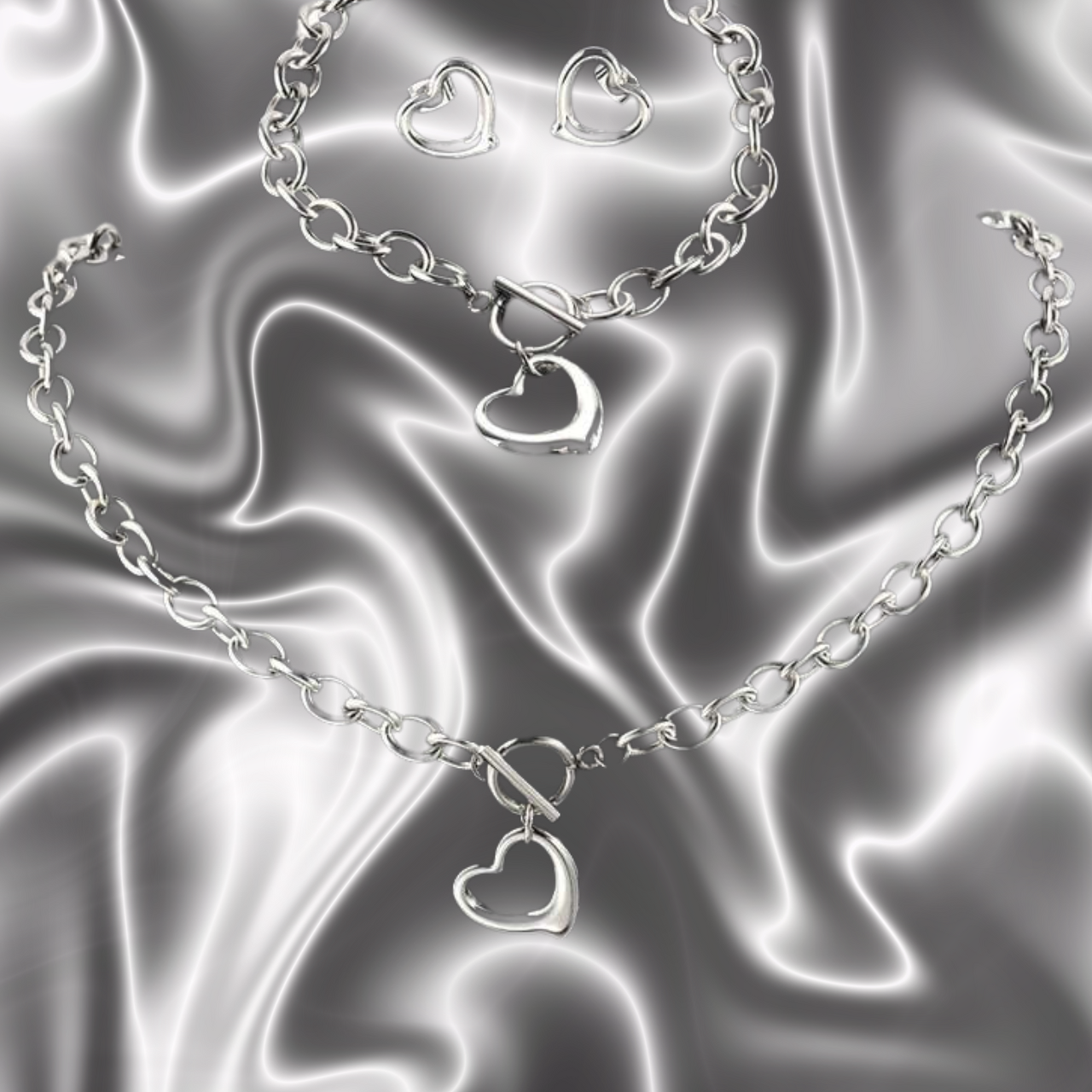 4 Pc Jewelry Heart Set