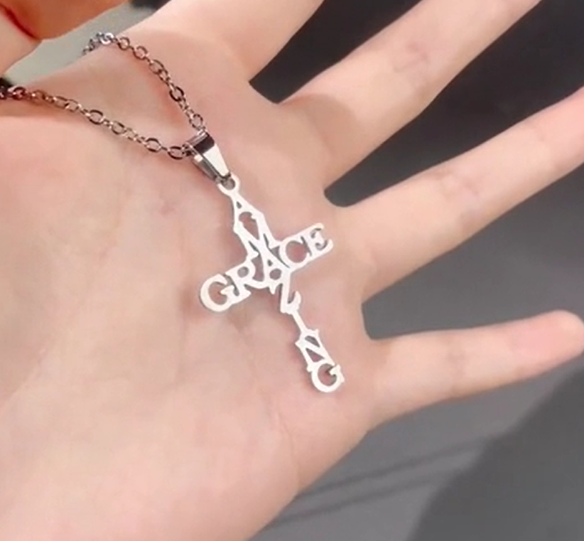 Beautiful Stainless Steel "Amazing Grace" Necklace