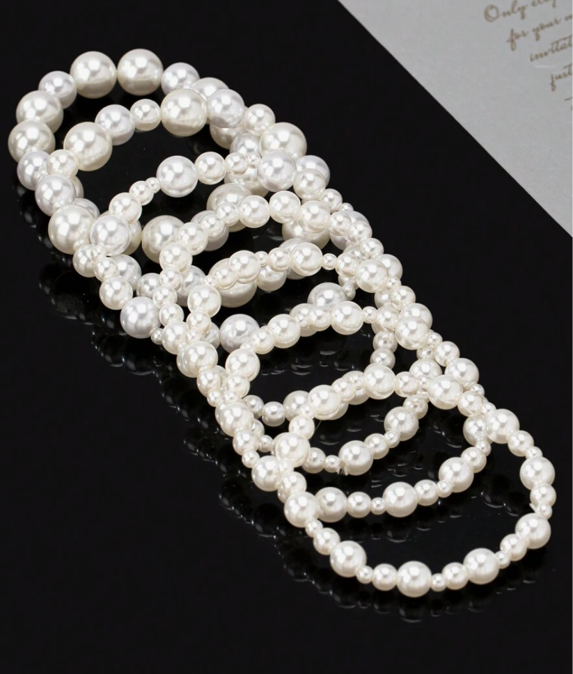 1 Set Of Chic High-Fashion Elegant Pearl Bracelets