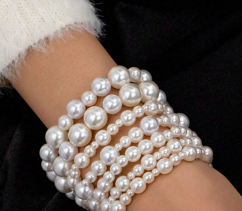 1 Set Of Chic High-Fashion Elegant Pearl Bracelets