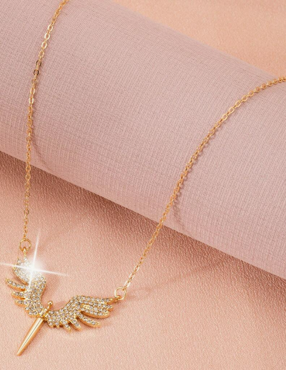 Stunning Angel Wings Stainless Gold Plated Necklace