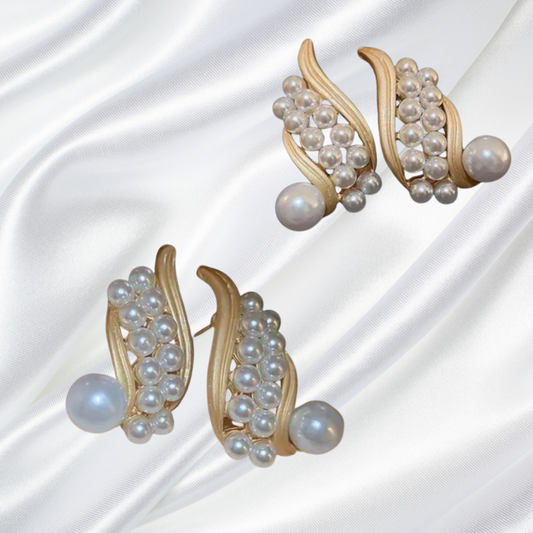 Angelic Wings  Luxurious Pearl Earrings