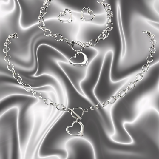 4 Pc Jewelry Heart Set