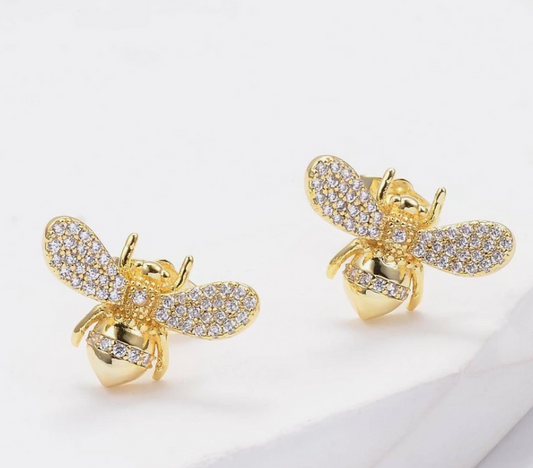 Beautiful Deborah Devorah (Bee) Gold Plated Stud Earrings