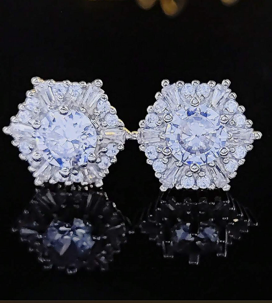 Beautiful Snowflake Shaped Stud Earrings