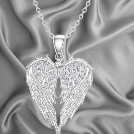 Stunning Guardian Angel Wings Pendant Necklace